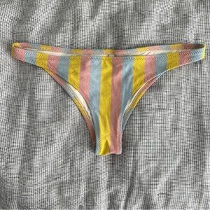 Solid & Striped Rachel Striped Shimmer Bikini Bottom Size M